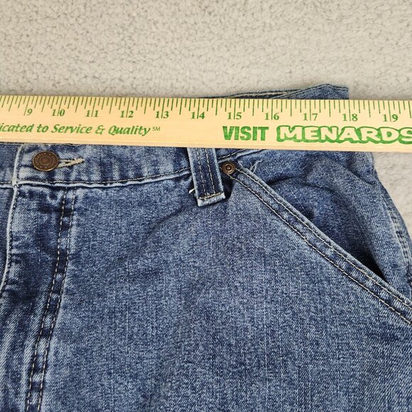Wrangler Fleece Lined Carpenter Jeans Men's 36x32 Relaxed Blue Denim Workwear - Picture 4 of 14